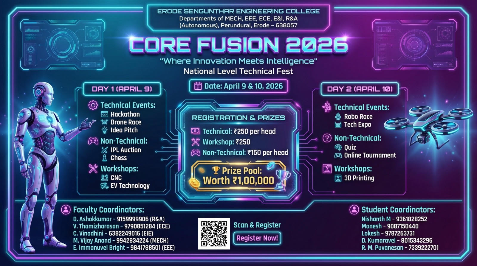 Core Fusion 2026 National Level Technical Fest Poster 